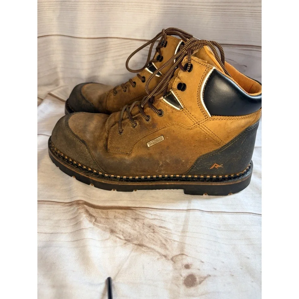 Ridgecut Waterproof Work Boots Mens 13 Brown Leather Steel Toe‎ Lace Up